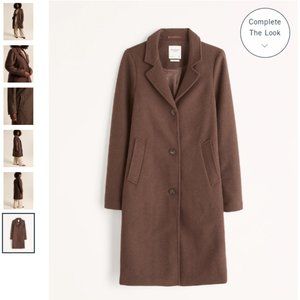 Abercrombie and Fitch Wool Blend Brown Dad Coat